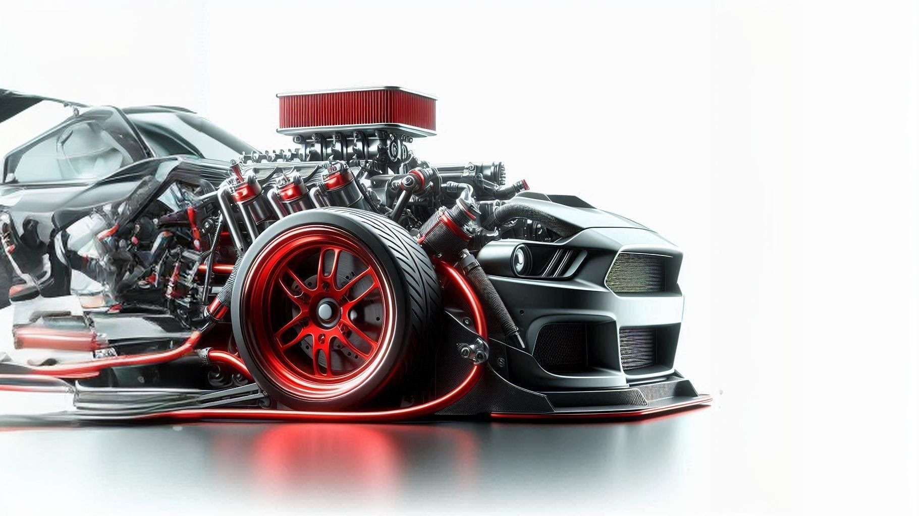 Car with huge engine